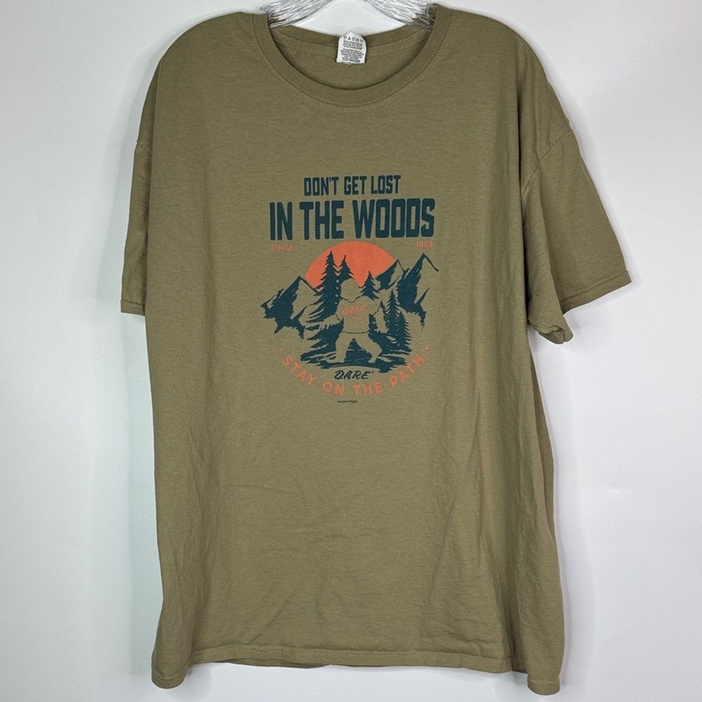 Fruit Of The Loom D.A.R.E Stay On The Path Tshirt Brown Size XL
