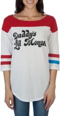 Bioworld Suicide Squad Harley Quinn Daddy’s Lil Monster Juniors Raglan T-Shirt