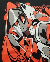 Hazbin Hotel Valentine’s 2023 Charlie + Vaggie XL Black Shirt Vivziepop