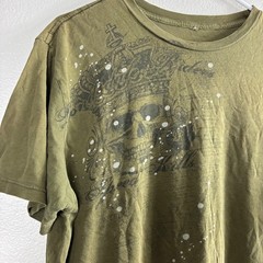 Archaic by Affliction Distressed Olive Green Sz XL Y2K Cyber Grunge