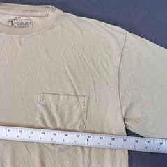 Local Boy Outfitters Men’s XL Short Sleeve Beige T Shirt Chest Pocket Outdoor