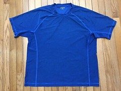 Lands End Blue T-Shirt Size XL 46-48 Mens Polyester Elastane