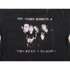 Leftover Crack Who Needs Politics When Punk = Fashion Black T-shirt Sz M 1990s