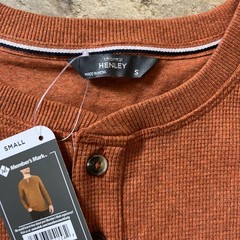 New Mens Members Mark Small Thermal Henley