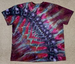 Handmade Ice Tie Dye T-Shirt 2XL Mens Womens Soft Cotton Blue Plum Rolled Dye