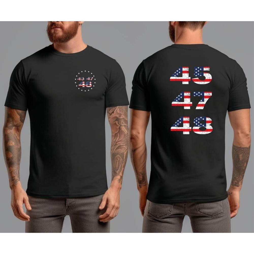 Trump 2024 2028 MAGA 45 47 48 Tee Missed Me Never Surrender Legend Flag T-Shirt