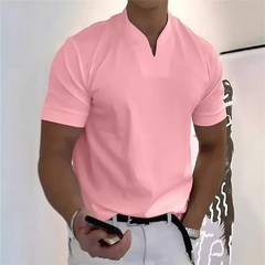 Mens V Neck T Shirt Muscle Fit Short Sleeve Gym Summer Athletic Tee M-5XL