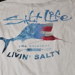 Original Livin’ Salty Salt Life Men’s White T Shirt Size 3XLT