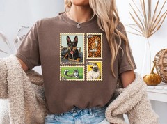 Custom Pet Portrait Stamp Comfort Tee Personalized Dog Cat Photo