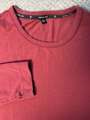 Public Rec Mens Medium Go-To Crew Tee Long Sleeve T Shirt Athletic Pullover Red
