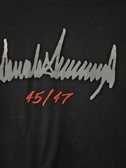 DONALD TRUMP SIGNATURE 45/47 MENS BLACK XL TSHIRT, PRESIDENT, USA