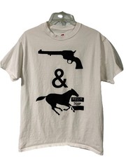 “Hello My Name Is Trigger” Sz. M Unisex White/black Print Cotton Short Sleeve