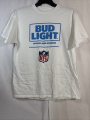 Bud Light Official Beer Sponsor NFL Short Sleeve T-Shirt Men’s Large White