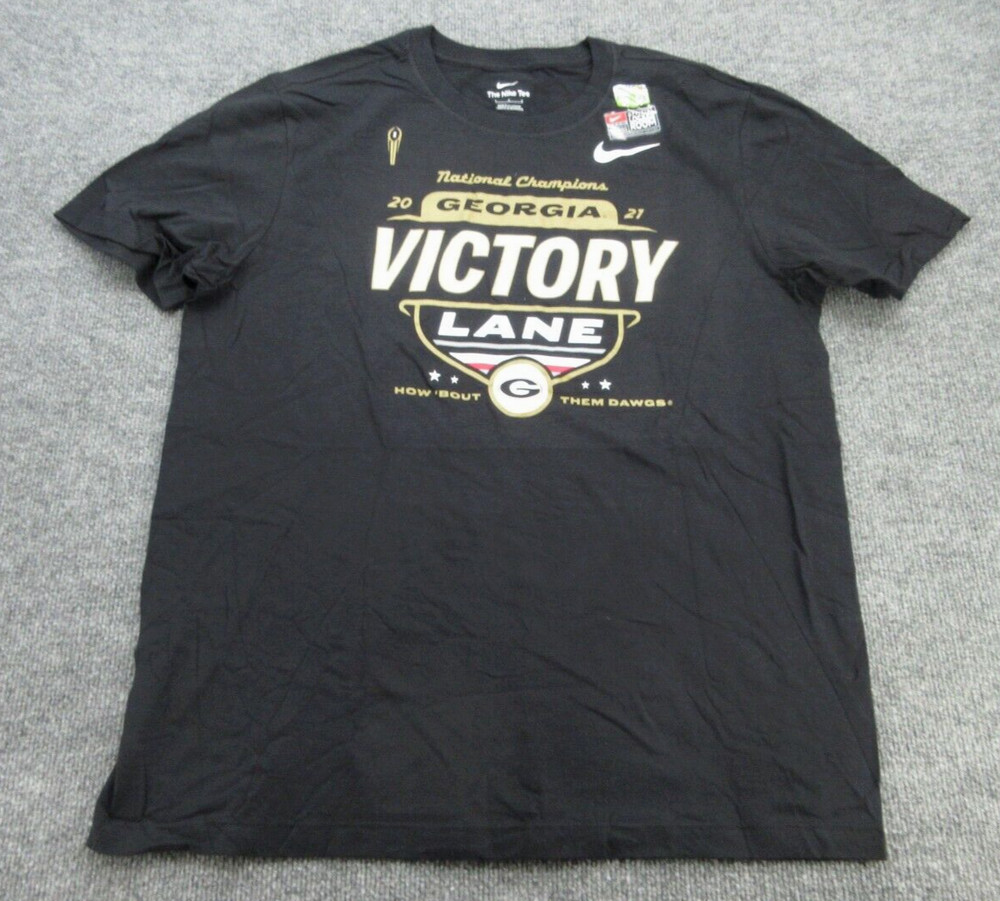 Georgia Bulldogs Shirt Mens Large Black Nike UGA 2021 National Champion Tee NEW