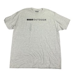 Bass Outdoor Mens Lined Logo Heathered Short Sleeve T-Shirt Oatmeal Gray 2XL