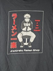 VTG 2002 Naruto Ichiraku Ramen Anime T-Shirt Mens L White Black Red