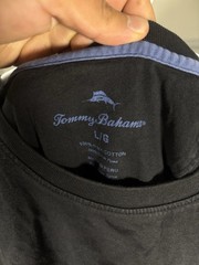 Tommy Bahama Logo Pocket Men’s Black Short Sleeve Crew Neck T-Shirt Size L