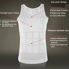 Men Shirt Slimming Body Shaper Gynecomastia Tummy Control Vest Compression Tank
