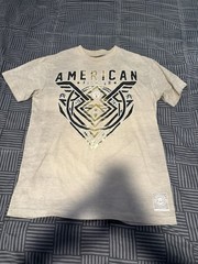 American Fighter Men’s Beige M Graphic Logo Crew Neck Short Sleeve T-Shirt