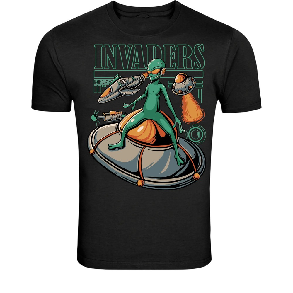 Retro Alien Invaders UFO T-Shirt – Funny Sci-Fi Extraterrestrial