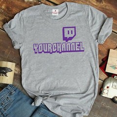 TWITCH TV YOUR CUSTOM CHANNEL T-shirt Gray, White or Black(S-5XL)