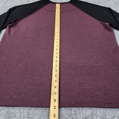 Orvis Shirt Mens XL Burgundy Black Raglan Sleeve Lined Crew Outdoor Pullover