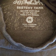 Sketchy Tank Adult Medium Black Graphic Tee Holding It Down