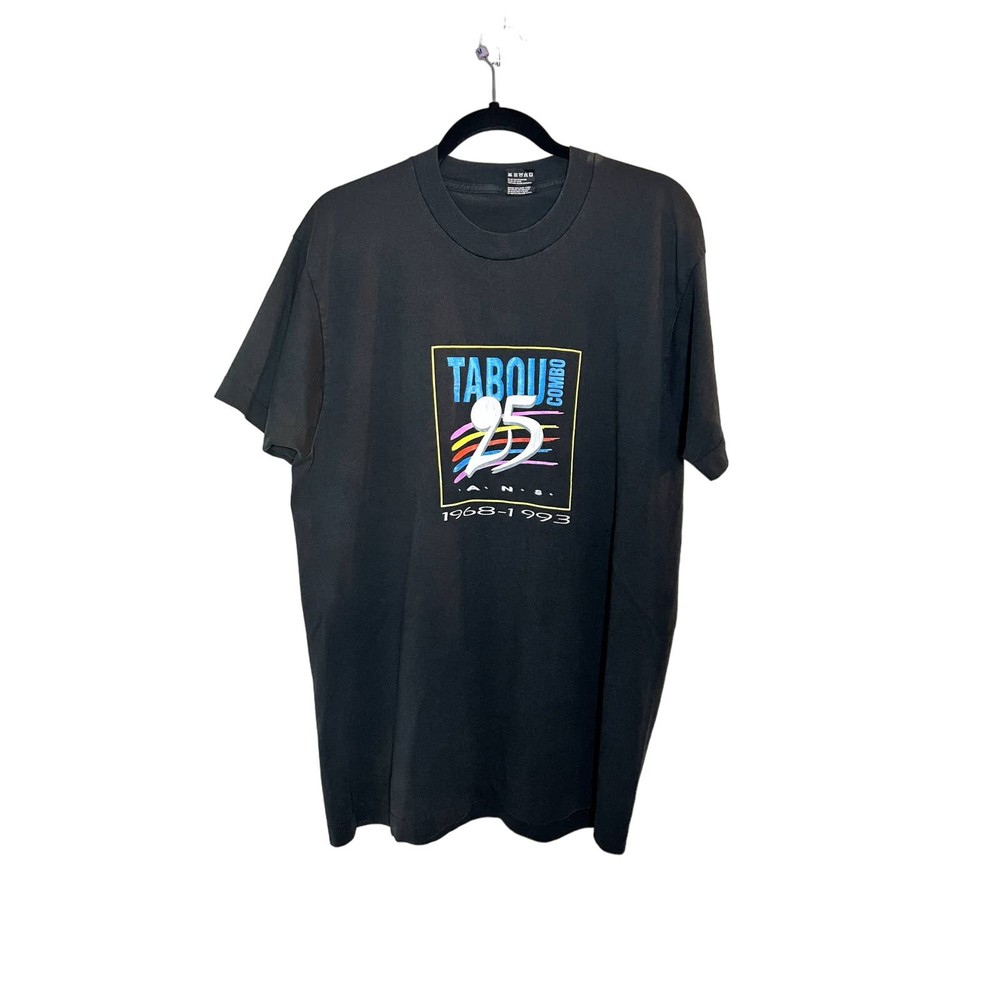 Vintage Tabou Combo 25 A.N.S 1968-1993 mens black short sleeve tshirt XL