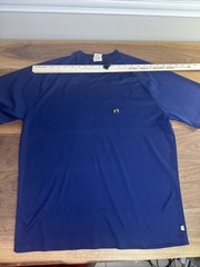 Vintage 70s HANG TEN Sz L Single Stitch Tee Shirt Large Dark Blue Surfer Skater