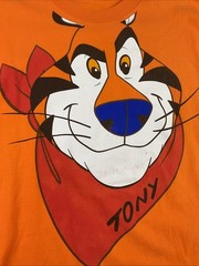 Vintage Tony the Tiger T-Shirt Men Sz XL Y2K Big Graphic Tee Orange Kelloggs