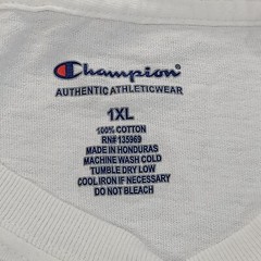 Champion Shirt Mens 1 Extra Large 1XL White Spell Out Outdoors