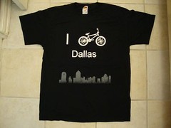 Fruit of the Loom I Bike Dallas High Rise Buildings Image Black T Shirt L