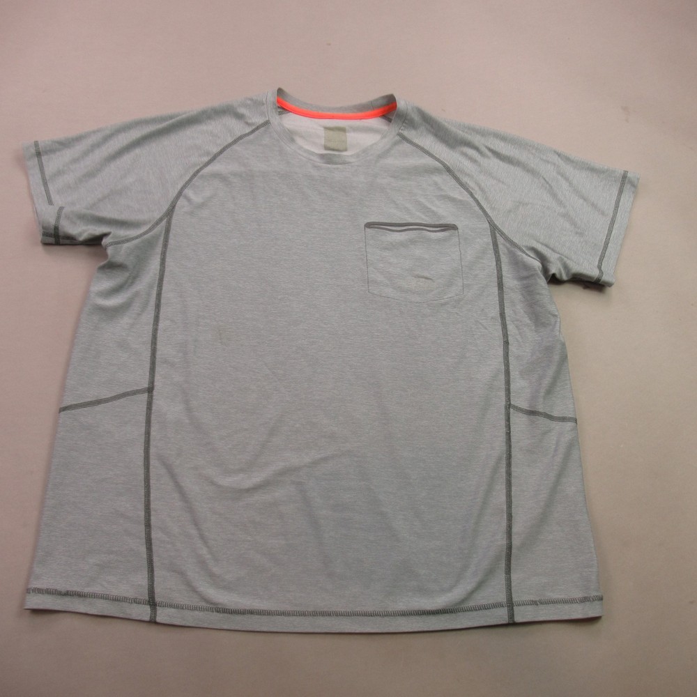 Mens Shirt XL Gray Short Sleeve Crew Neck Outdoors Lightweight Casual