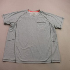 Mens Shirt XL Gray Short Sleeve Crew Neck Outdoors Lightweight Casual