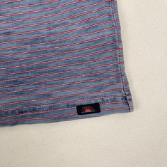Faherty Shirt Mens L Blue Indigo Dyed Red Striped Organic Cotton Pocket T Casual