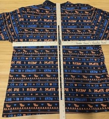 KR3W Shirt Mens Large Black Blue Orange All Over Print Skate Or Die Graphic Tee