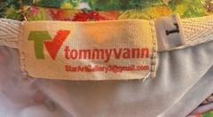 Tommy Vann Short Sleeve T-Shirt Pink Elephants/Green Floral Indian Art To Wear L