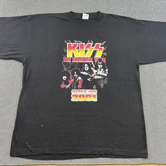 KISS Farewell Tour Australia Japan 2001 Vintage T Shirt Mens XL Band Tee Music