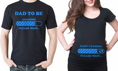 Pregnancy Funny Couple T-shirts Baby Loading Dad To Be Maternity Baby Shower Tee