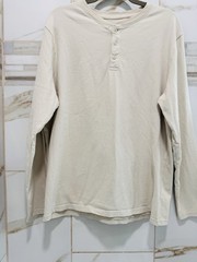 Goodfellow & Co Long-Sleeve Henley Shirt — Cream men’s size large 100% cotton