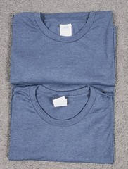 Men’s Crew Neck T Shirts 3XL Delta Soft Blue Short Sleeve Cotton Poly 2 PACK