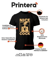 Nice Cock Funny Rooster Sunglasses Farm Gift Retro Mens T-Shirt
