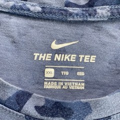 Nike T-Shirt Mens 2XL Ocean Fog Blue Club Camo Short Sleeve Chest Logo Cotton
