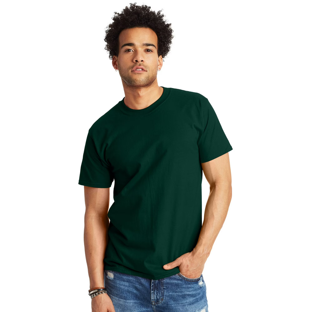 Hanes Men’s Beefy Heavyweight Cotton T-Shirt, Green Size S