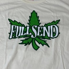 Full Send Shirt Mens XL White Green Weed Leaf Logo Graphic T-Shirt Tee