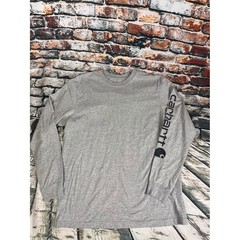 Carhartt Mens K231 Long Sleeve Graphic Logo T-Shirt Gray Original Fit Medium M