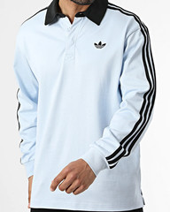 NEW MEN’S ADIDAS ORIGINALS 3 STRIPES RUGBY POLO SHIRT ~ SIZE LARGE #KE2445