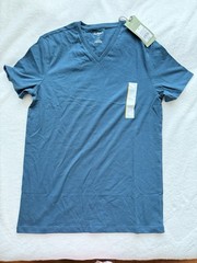 Goodfellow & Co Every Wear Tee Men’s Blue Cotton Blend Knit V-Neck Tee S
