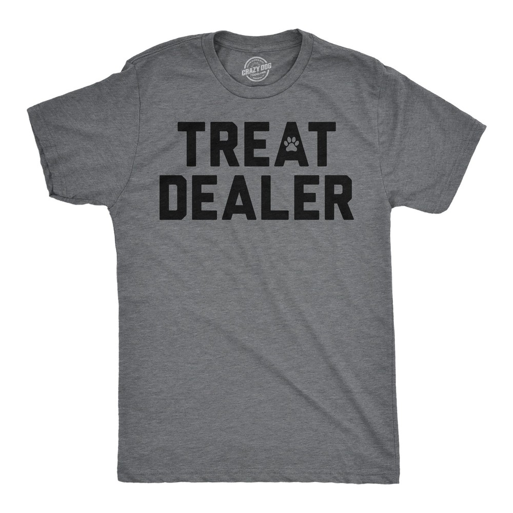 Mens Funny T Shirts Treat Dealer Sarcastic Pet Lover Graphic Novelty Tee for Men