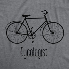 Mens Cycologist Funny Psychology Biking Cyclist Novelty Sarcasm Graphic T Shirt